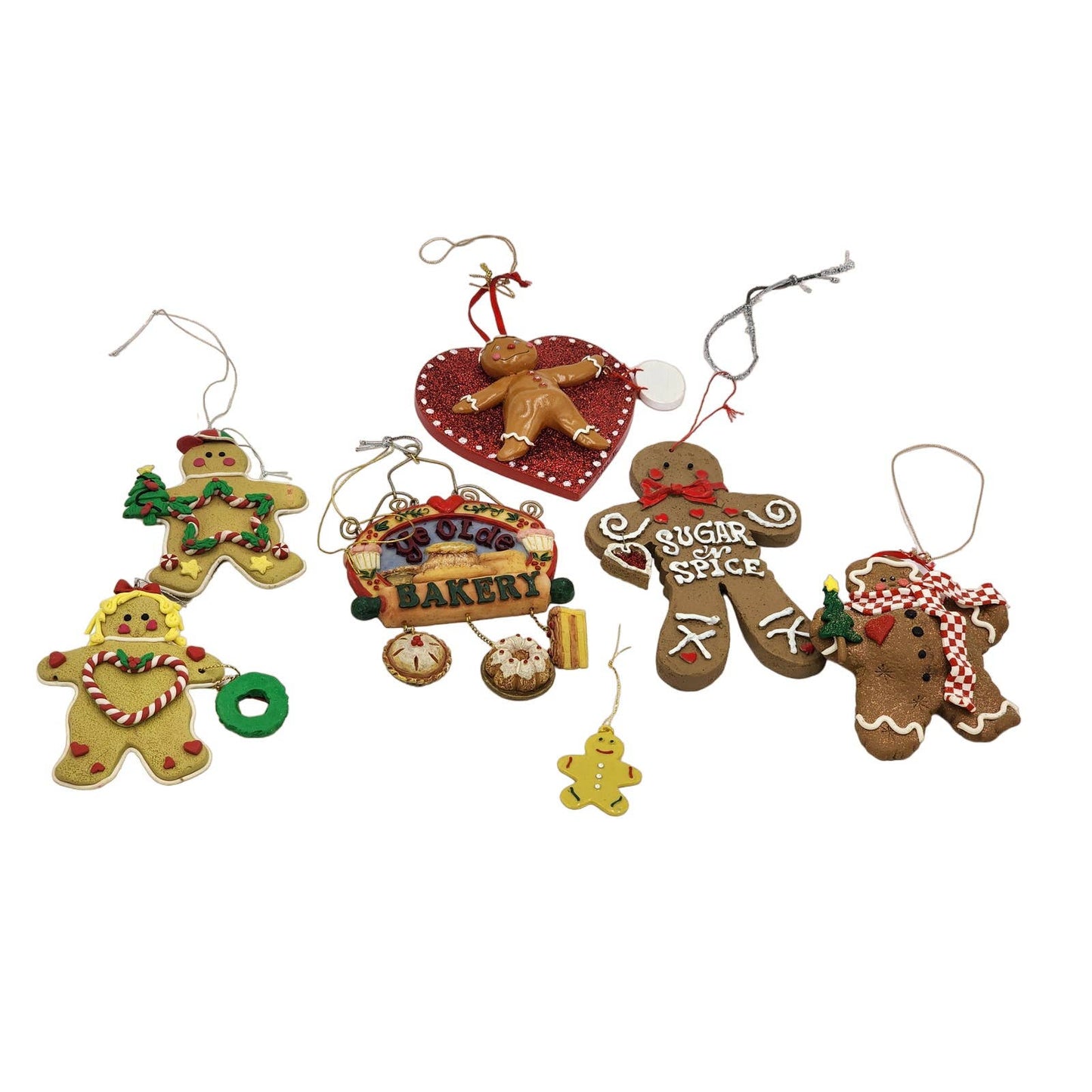 Christmas Tree Ornaments Gingerbread Christmas Lot 7 Ye Olde Bakery Vintage