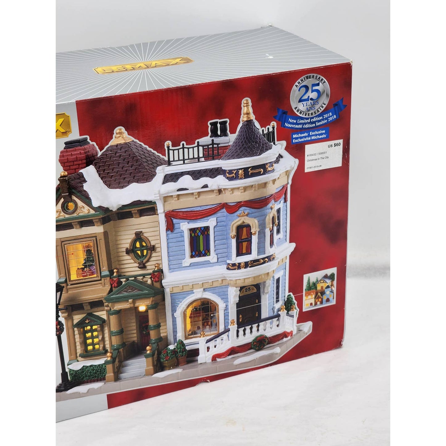 Lemax Christmas Village Christmas In The City 25th Yr Lighted Building W/Box