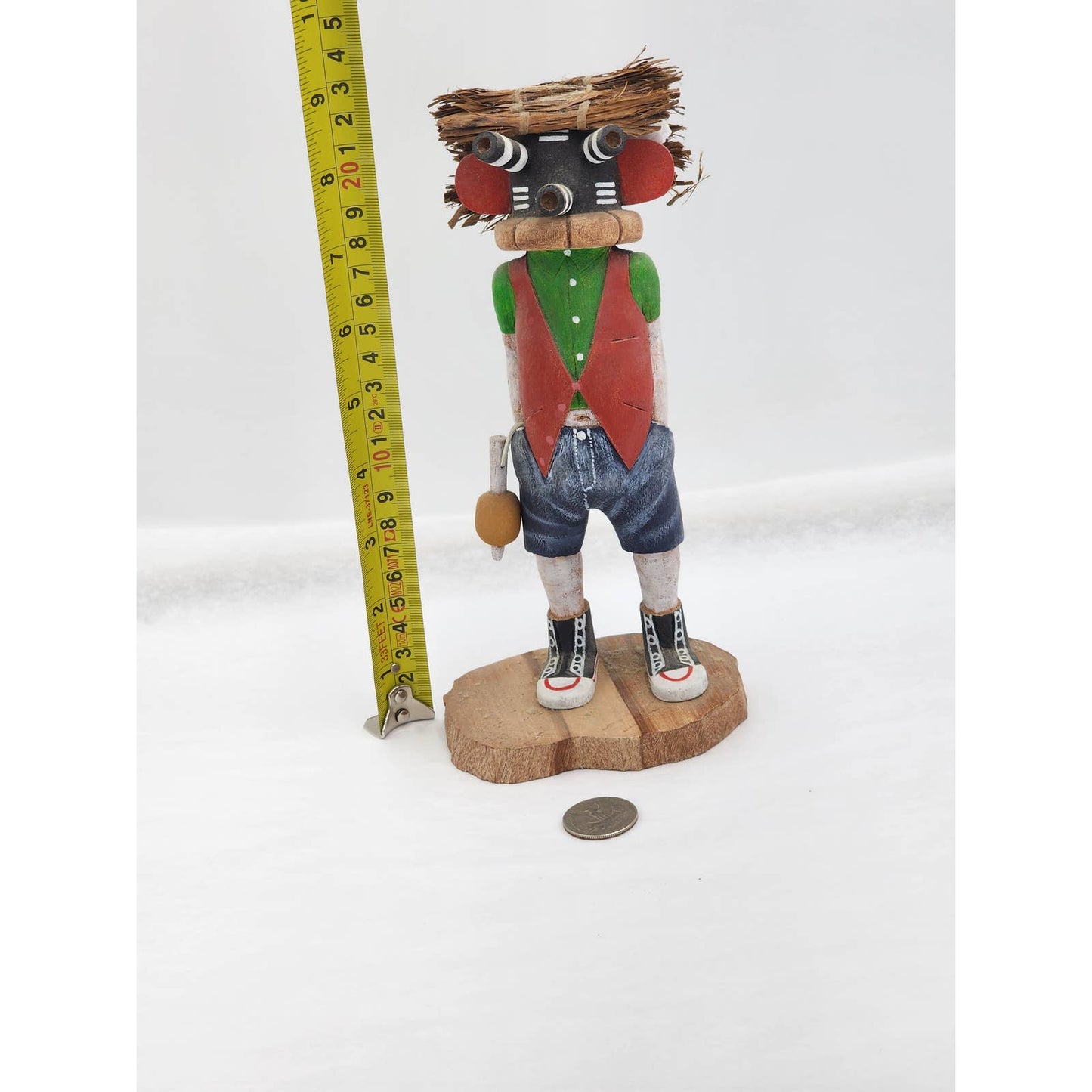 Kachina Hopi Signed Grover Mocking Kachina Kwikwilyaka Native American Carved 8"