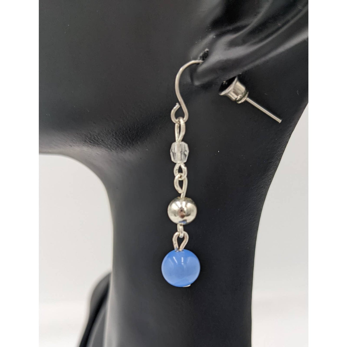 Light Blue Beads Womens Earrings Dangle Elegant Classy Cute Set Fashion Jewelry