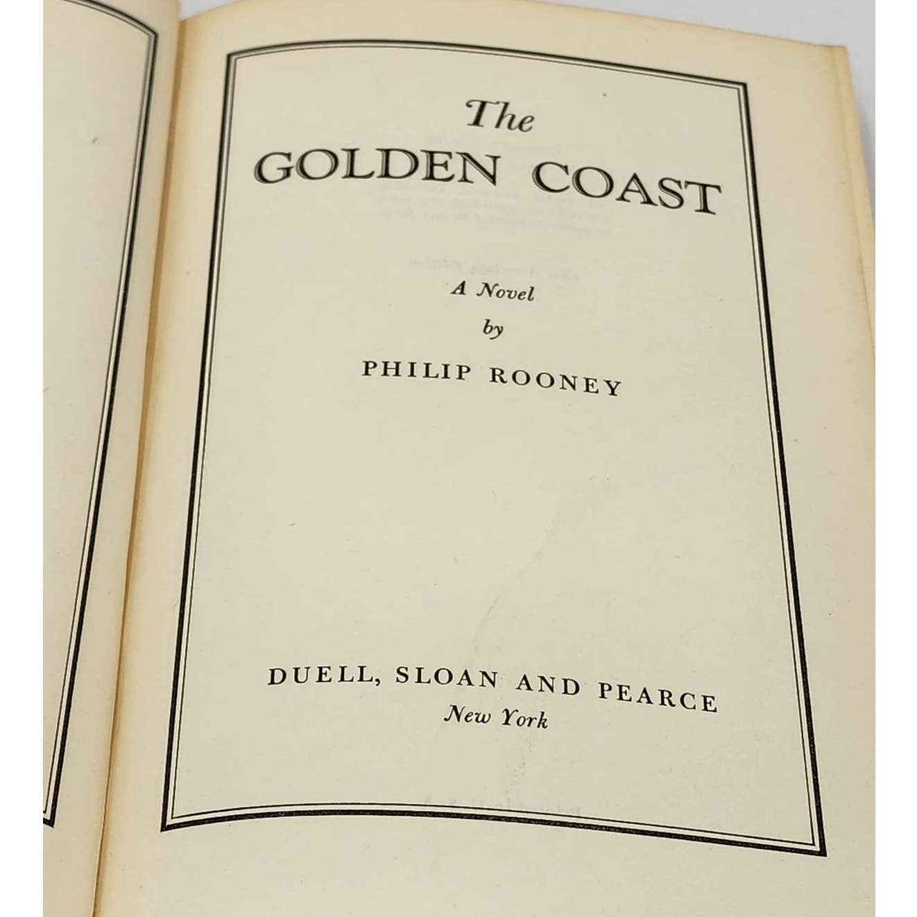 The Golden Coast A Novel By Philip Rooney Vintage First American Edition 1949