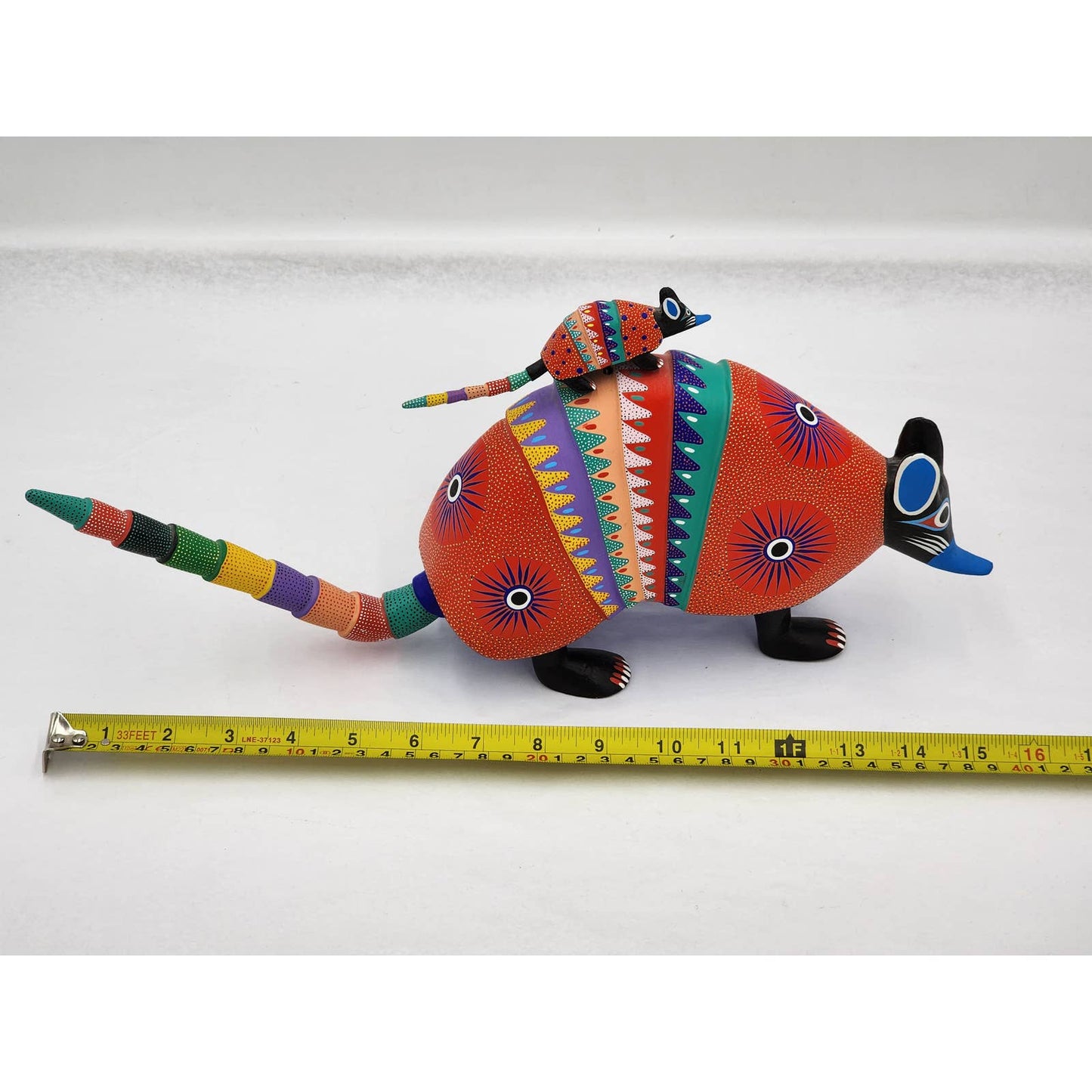 Alebrijes Oaxaca Signed Victoriano Ramirez Mother Baby Armadillo Art Sculpture