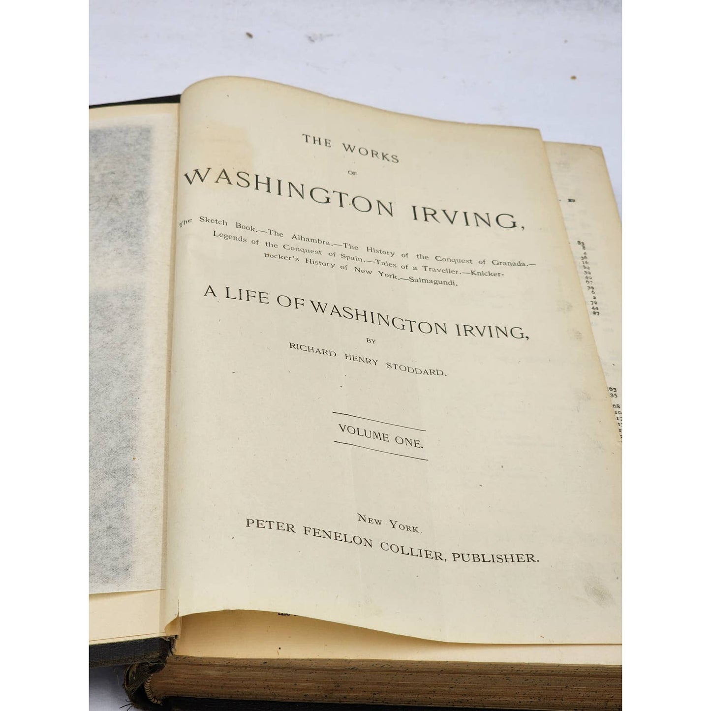 The Works Of Washington Irving By Richard Henry Stoddard Volume 1 Antiquarian