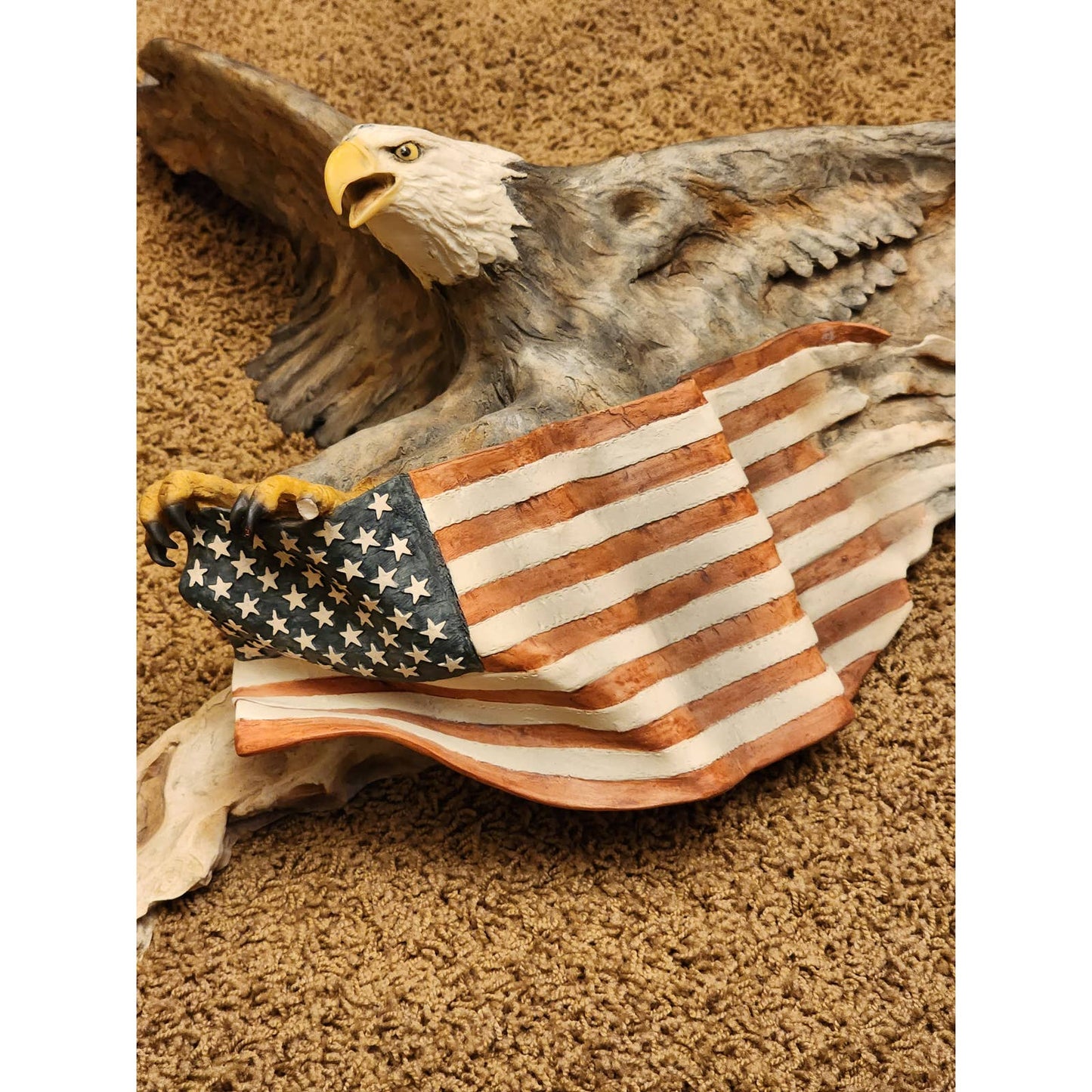 Wild Wings Lets Roll American Eagle Randall Reading Wall Art Patriotic Sculpture