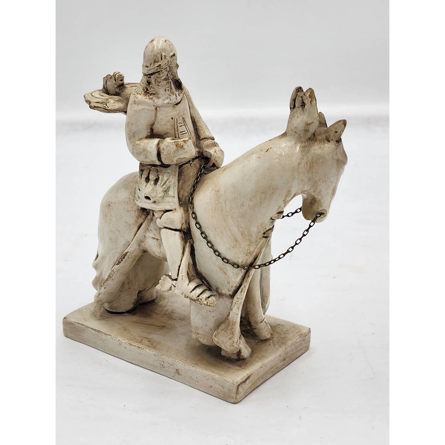 Medieval Knight Gargoyles Gothic Figurine Riding Horse Sculpture Statue Italy 6"