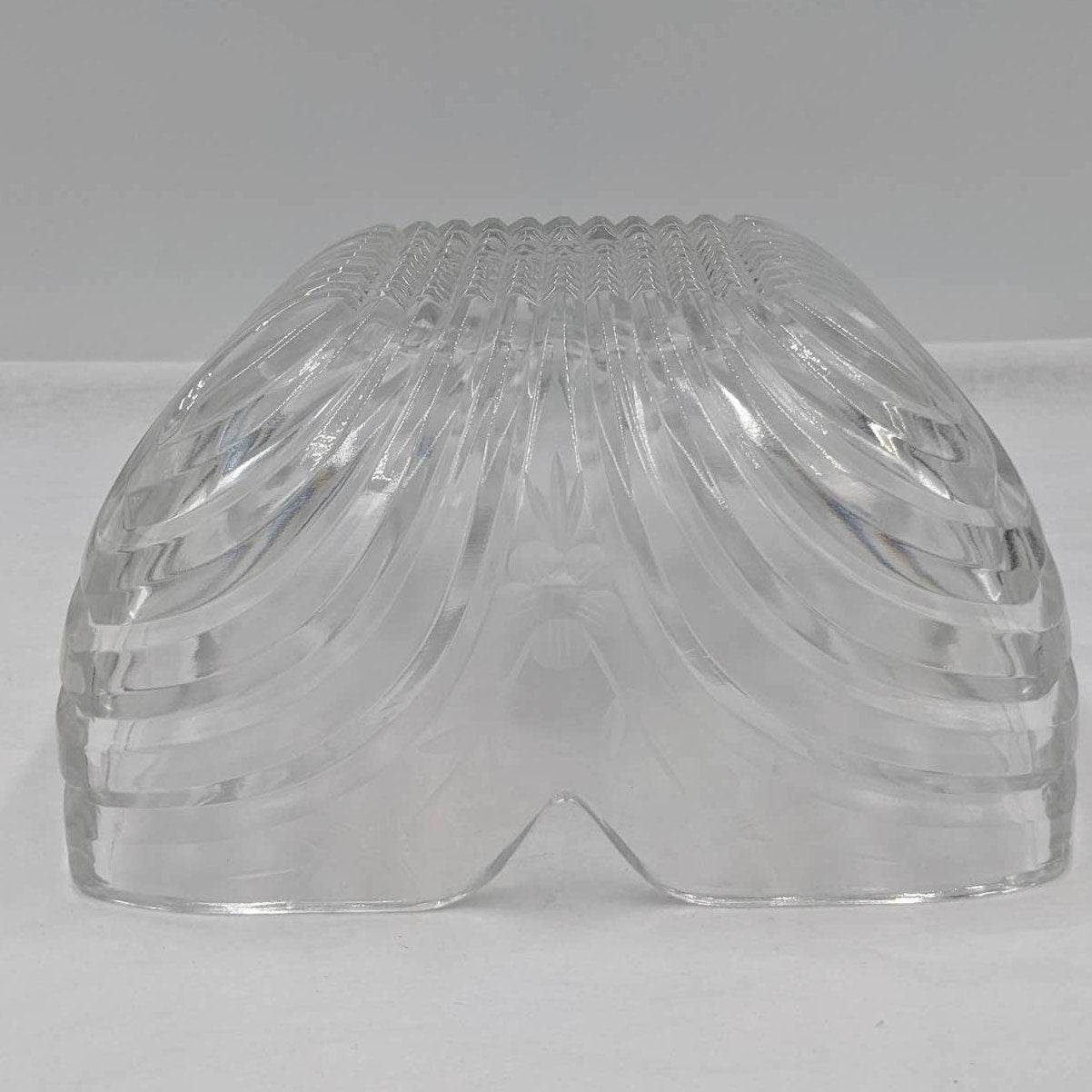 Vintage Glass Square Crystal Dish Flower Petal Centerpiece Serving Bowl Candy