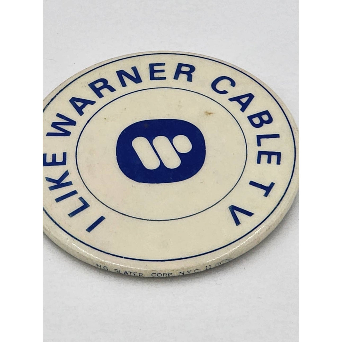 I Like Warner Cable TV Pin Button Vintage