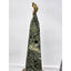 Large Maitland-Smith Obelisk Pair Brass Turtle Thinker Green Veined Marble Stone Sculpture 19"