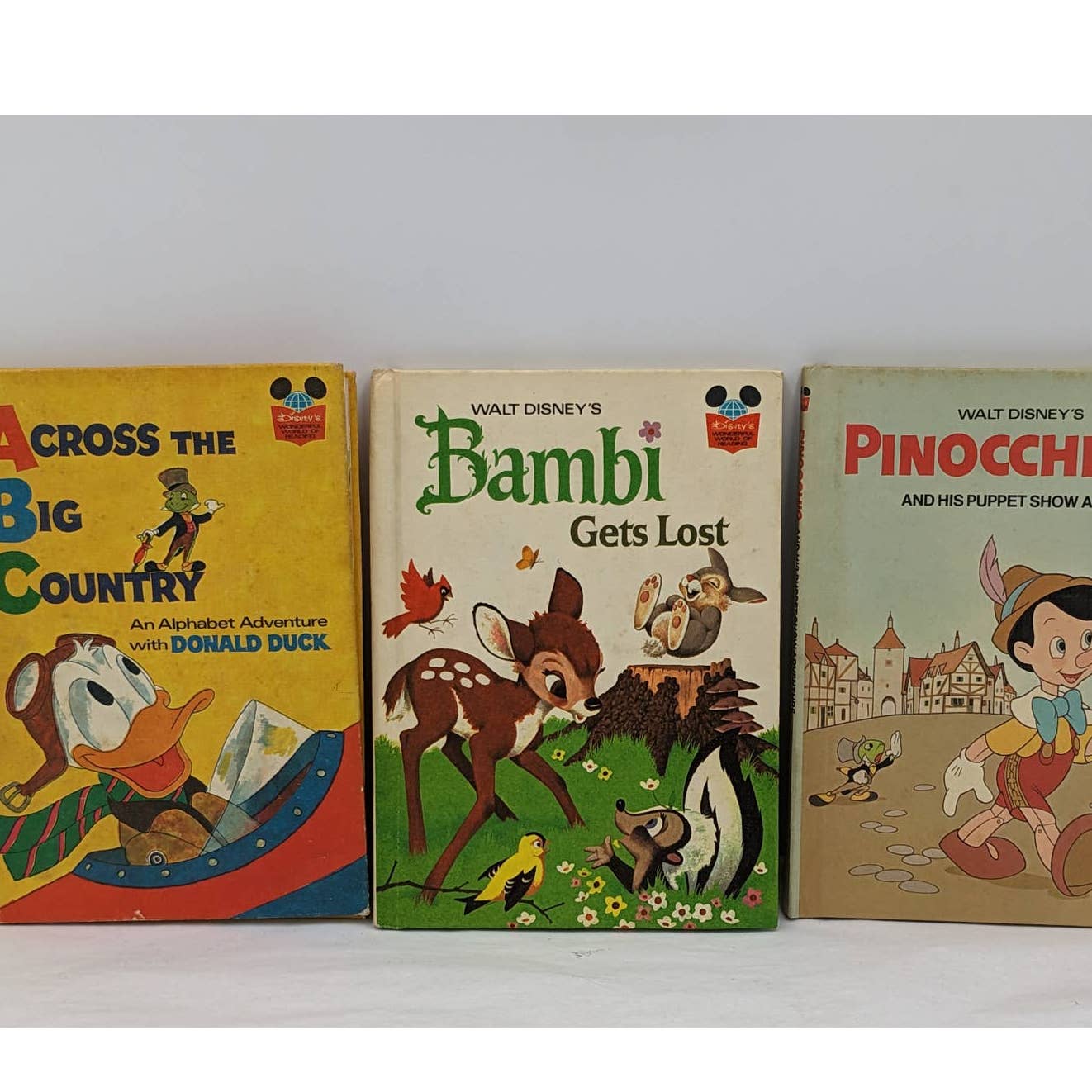 Childrens Books Lot 6 Walt Disney Wonderful World Reading Pinocchio Vintage 1970