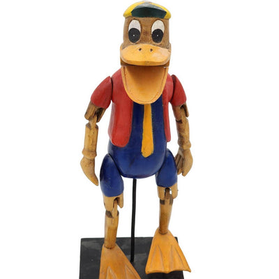 Rare Disney Donald Duck Marionette Puppet On Stand Vintage Collectible Wood 16"