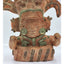 Mexican Folk Art Zapotec Pitao Cozobi Aztec Style Statue Warrior Headdress 11"