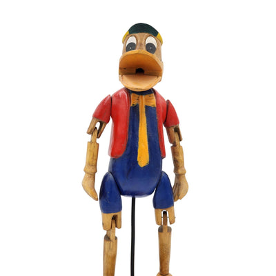 Rare Disney Donald Duck Marionette Puppet On Stand Vintage Collectible Wood 16"