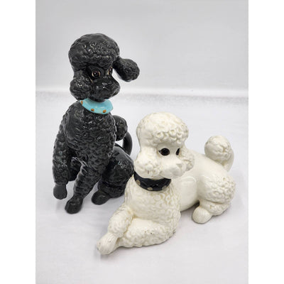 Poodle Figurines Atlantic Mold Pottery Ceramic Home Decor Accent Vintage 1970s