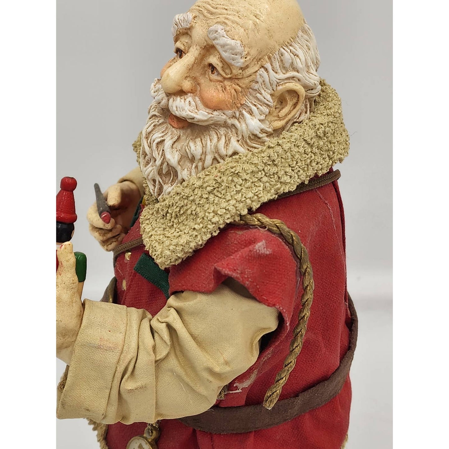 Midwest Importers Of Cannon Falls Santa Toymaker Holding Pinocchio Christmas 10"