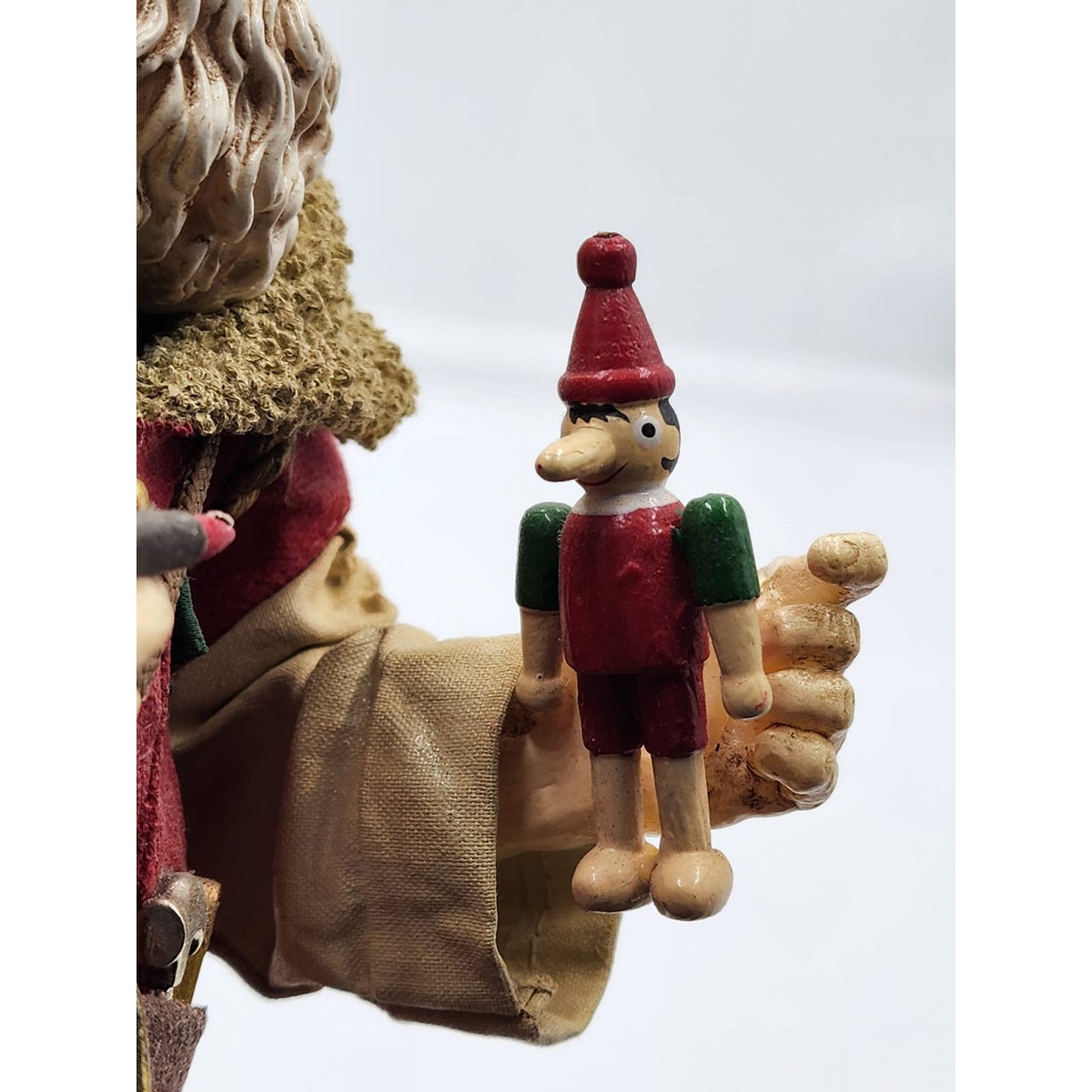 Midwest Importers Of Cannon Falls Santa Toymaker Holding Pinocchio Christmas 10"