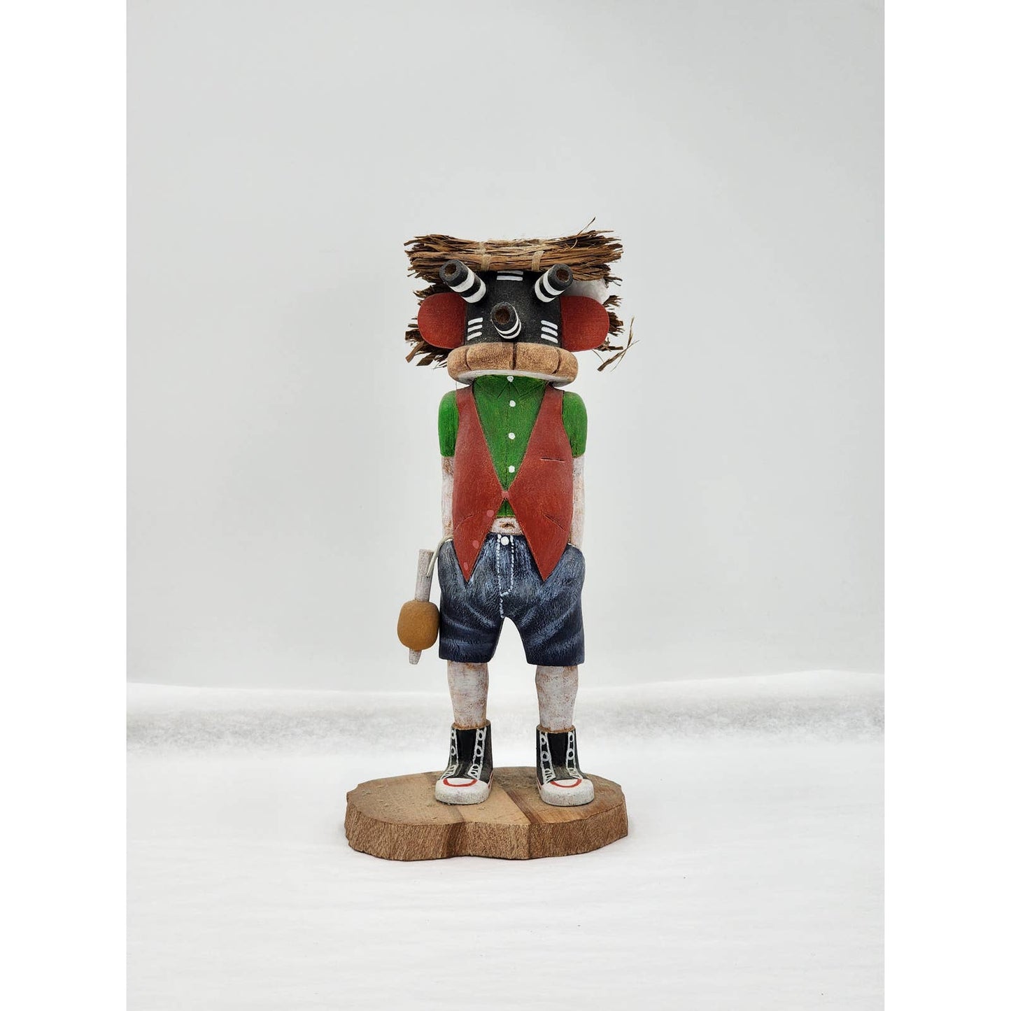 Kachina Hopi Signed Grover Mocking Kachina Kwikwilyaka Native American Carved 8"