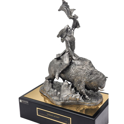 Michael Ricker Pewter Sculpture Indian Riding Buffalo Vision Quest 2/350 Western