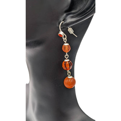 Dangle Drop Earrings Women Orange Dazzling Elegant Classy Cute Fashion Jewelry