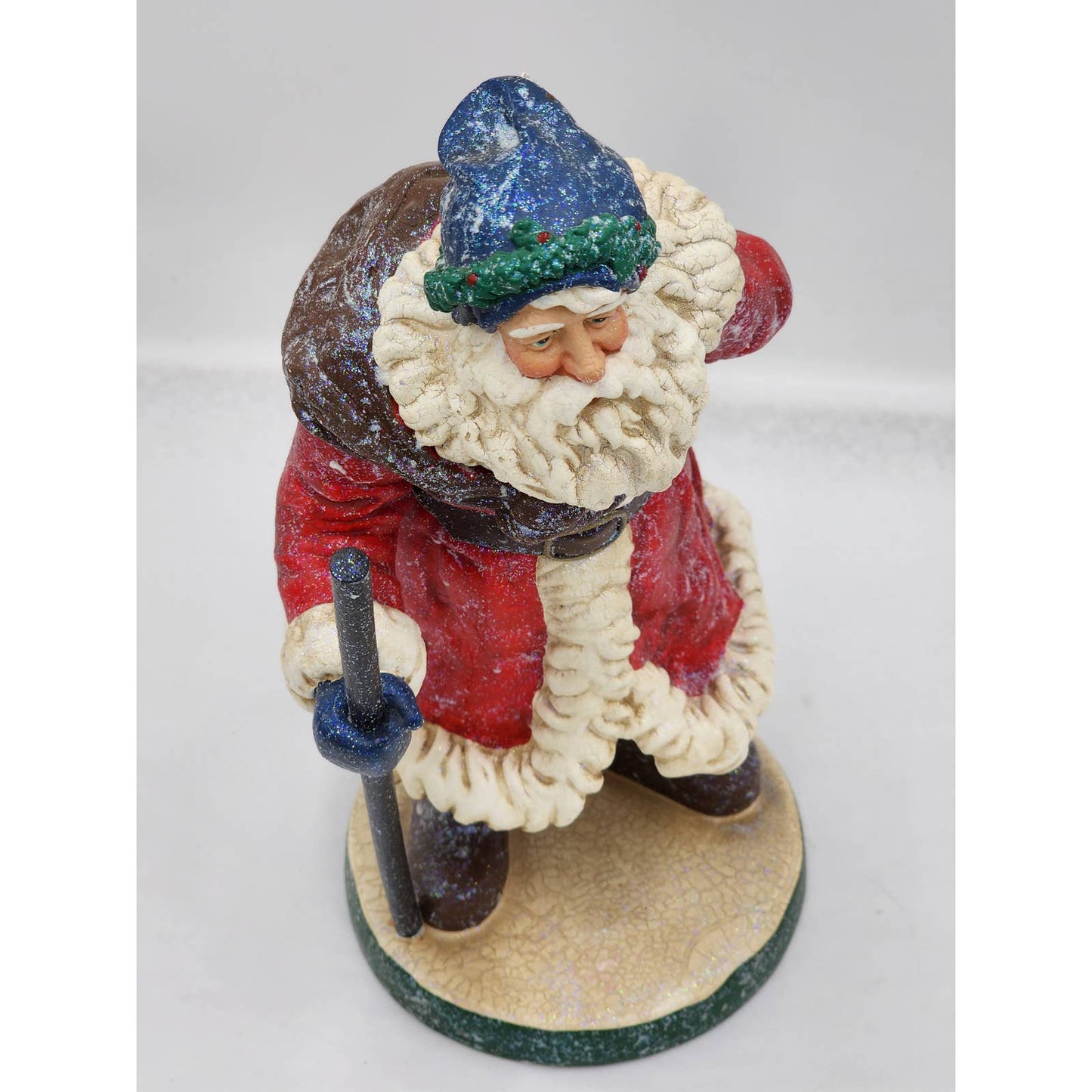 Dept 56 Santa Figurine Walking Stick Toy Delivery Christmas Decor Glitter 13"