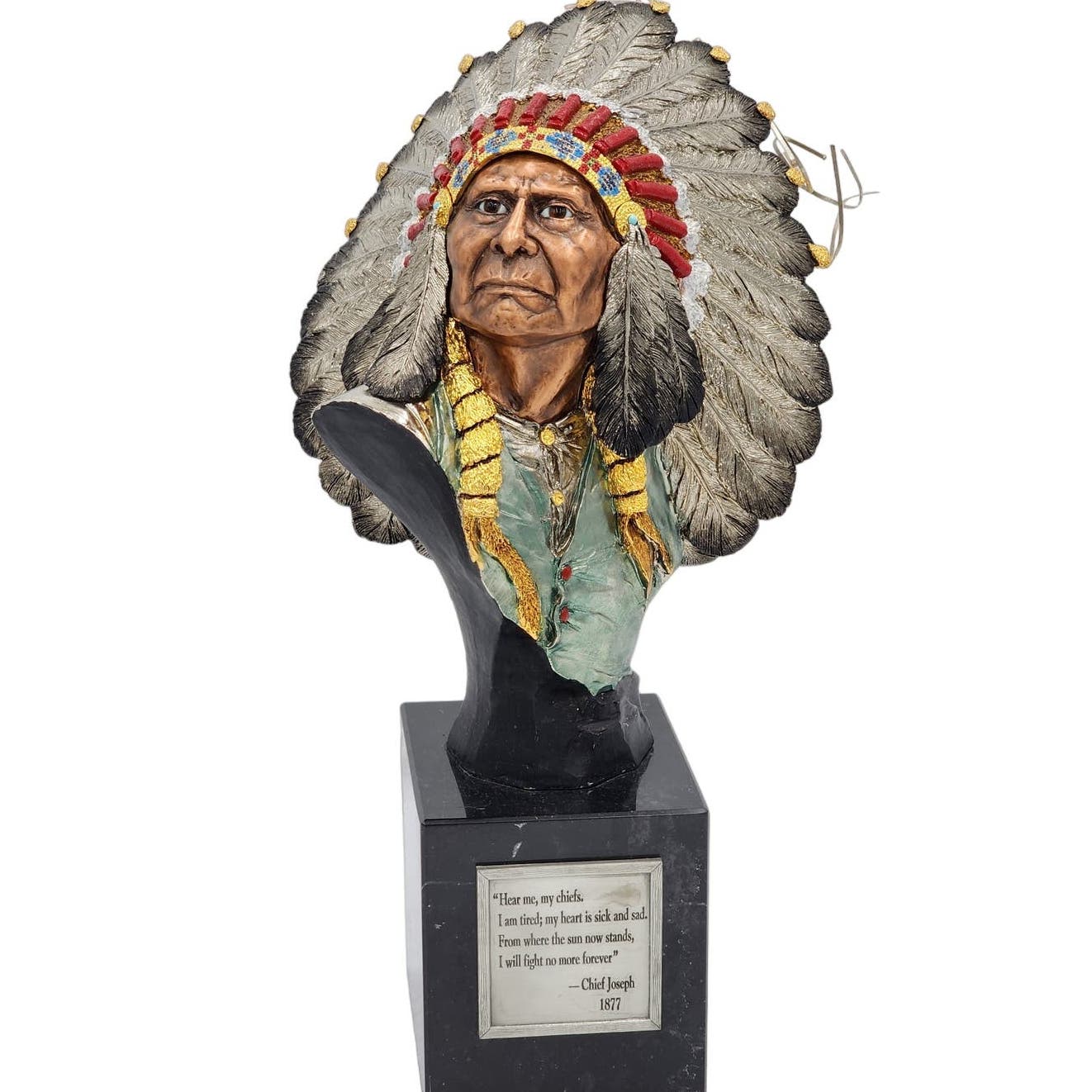 Chilmark Pewter Sculpture Chief Joseph Joe Slockbower Indian Bust Lim Edition