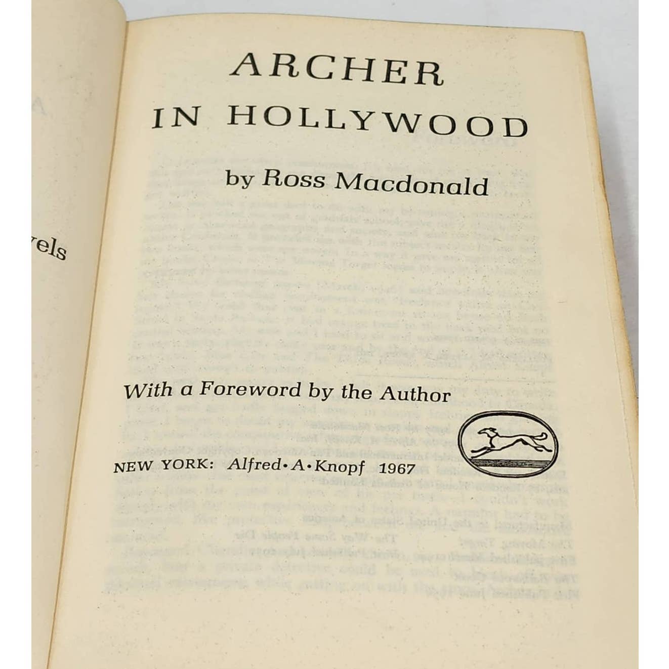 Archer In Hollywood By Ross MacDonald Novel Mystery Vintage 1967