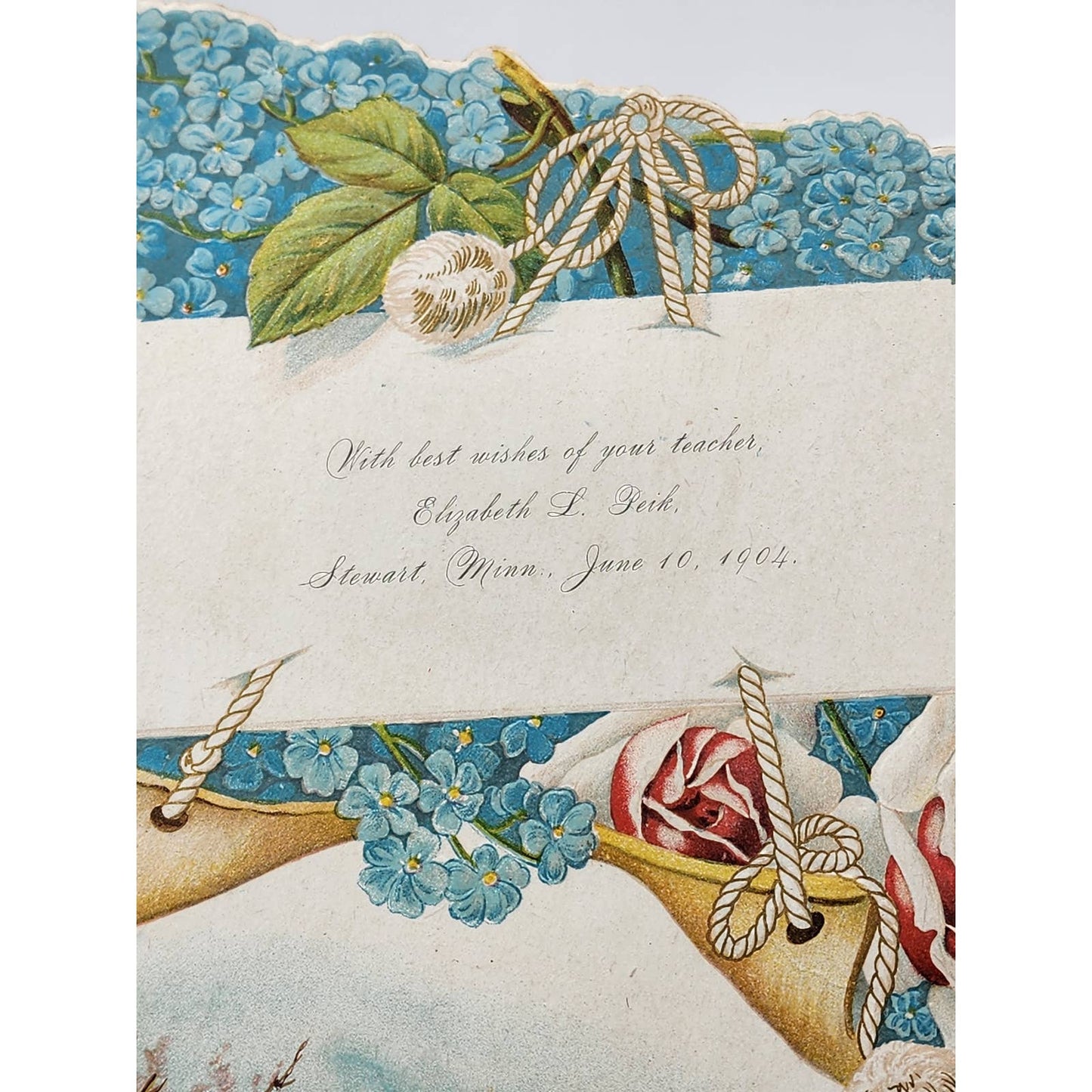 c1904 Antique Greeting Card To Teacher Minnesota 1904, 1907