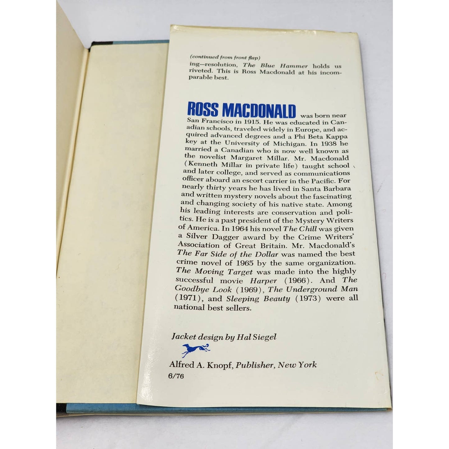 The Blue Hammer By Ross MacDonald First Edition Vintage Mystery Novel 1976