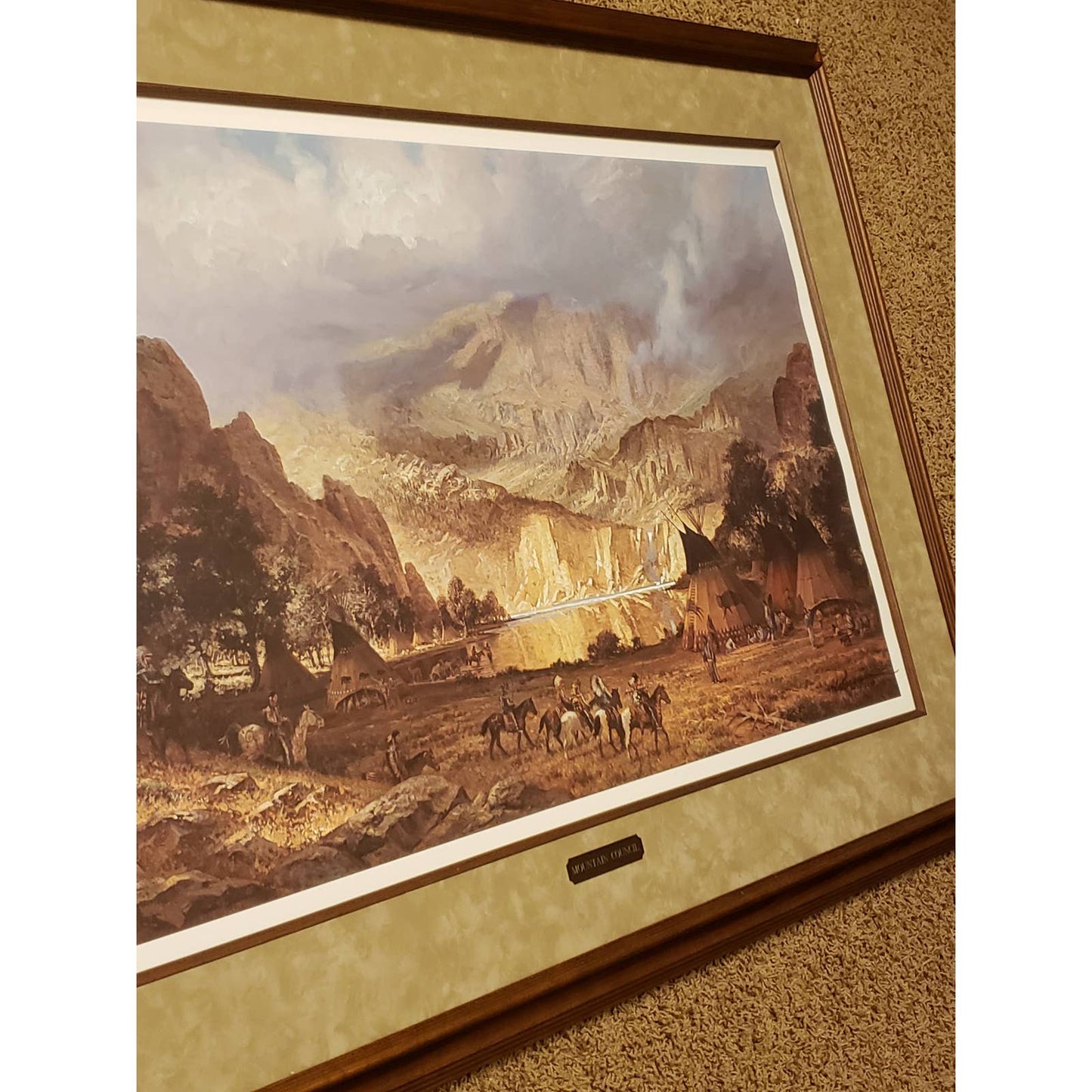 Robert Summers Mountain Council Framed Signed Western Art COA Limited 127/150