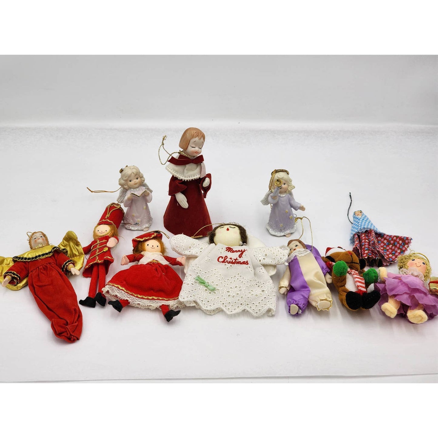 Christmas Tree Ornaments Lot Angels 10+ Pieces Vintage