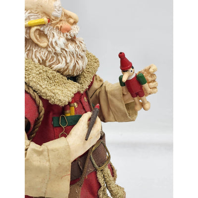 Midwest Importers Of Cannon Falls Santa Toymaker Holding Pinocchio Christmas 10"