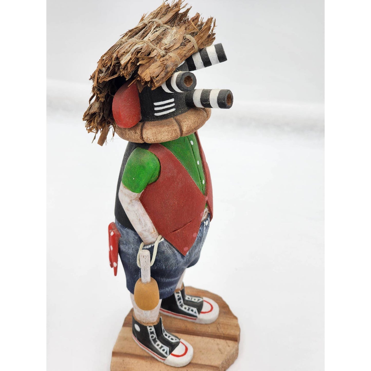 Kachina Hopi Signed Grover Mocking Kachina Kwikwilyaka Native American Carved 8"