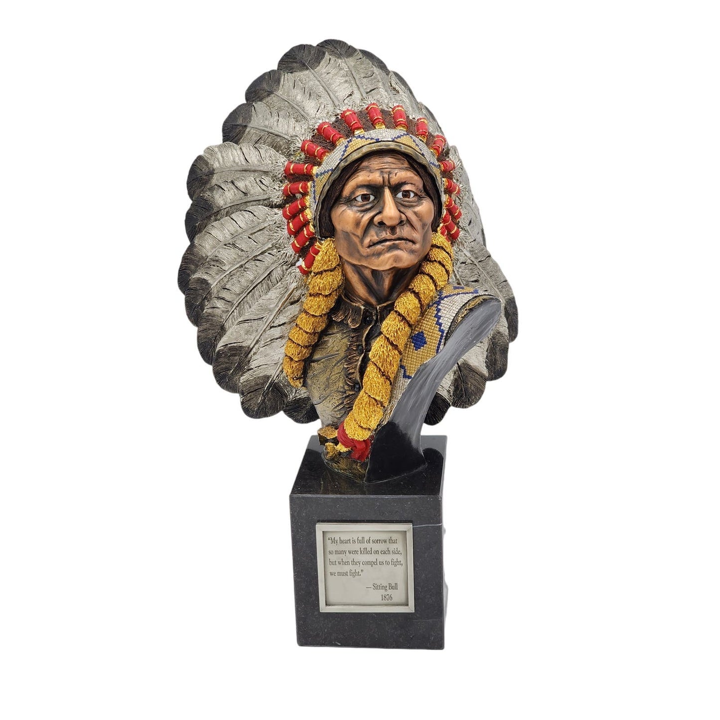 Chilmark Pewter Sculpture Sitting Bull Signed Joe Slockbower Indian Bust 41/750