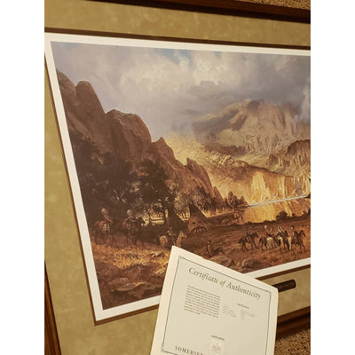 Robert Summers Mountain Council Framed Signed Western Art COA Limited 127/150