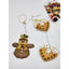 Christmas Tree Ornaments Lot Gingerbread Cookie Moon Snowman 8 pieces Vintage