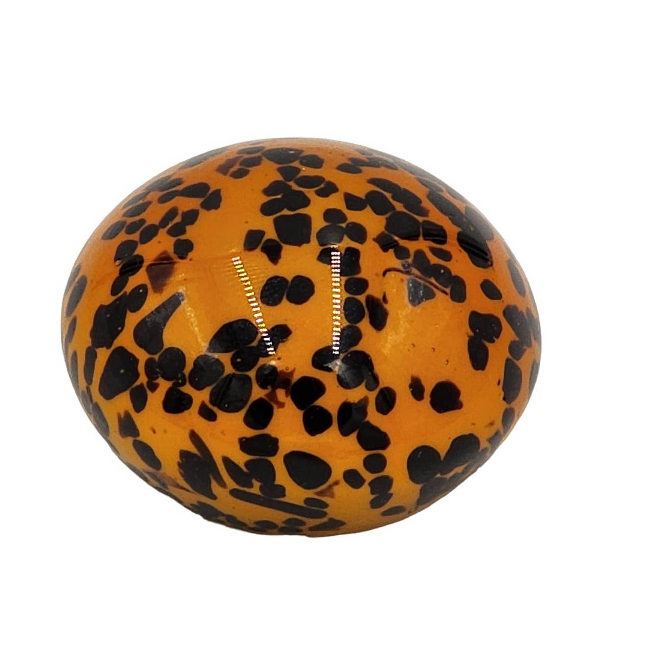 Paperweight Art Glass Leopard Animal Print Vintage Bookshelf Home Office Decor