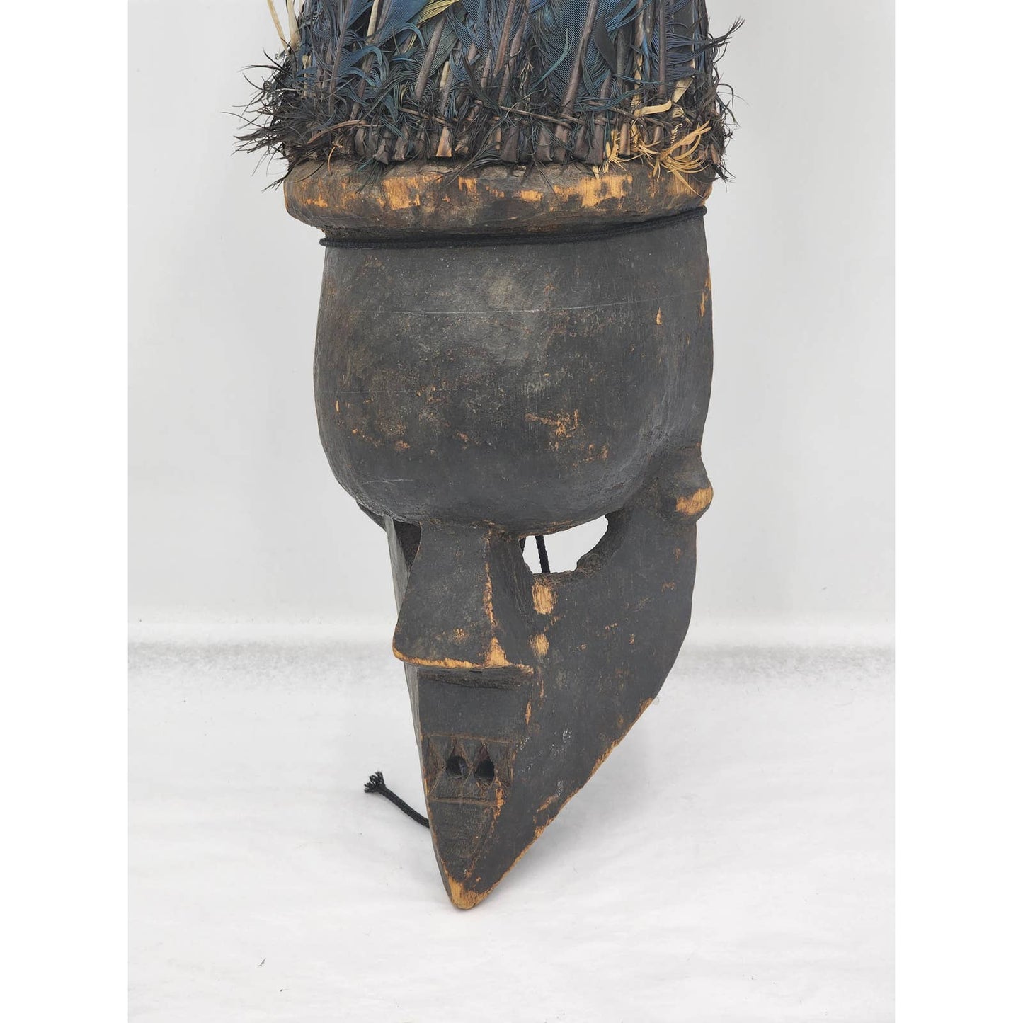 African Mask Salampasu Wamulandwa Zaire Tribal Feathers 20"