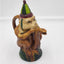 Vintage Circus Monkey Teapot Music Harmonica Snake Spout Whimsical Rare Quirk 9"