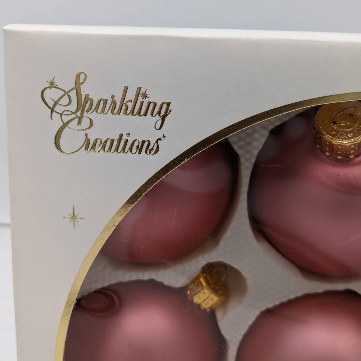 Sparkling Creation Rose Gold Christmas Tree Ornaments Shatterproof Baubles Set 9