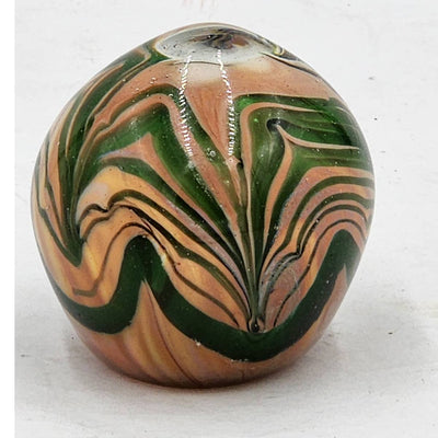 Paperweight Art Glass Emerald Green Swirl Vintage Collectible Home Office Decor