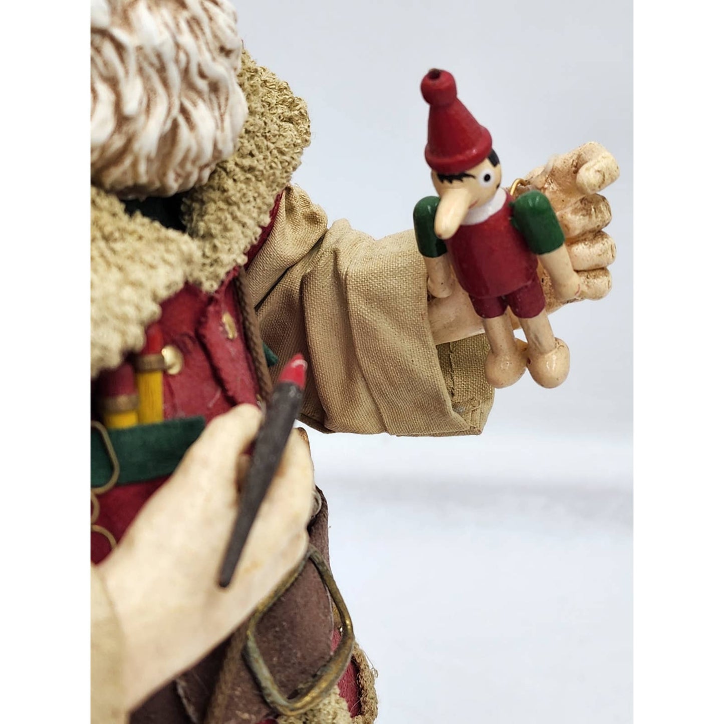 Midwest Importers Of Cannon Falls Santa Toymaker Holding Pinocchio Christmas 10"