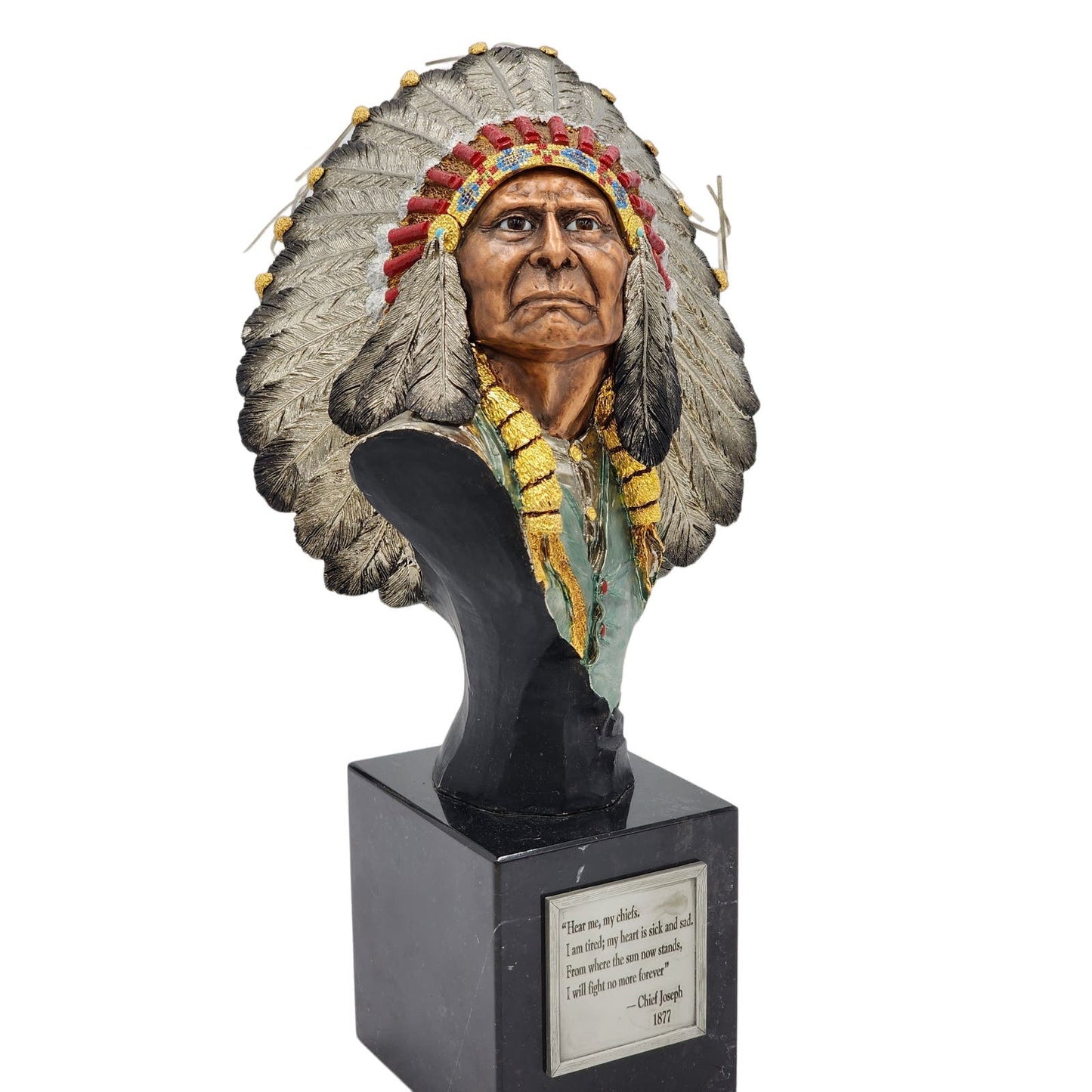 Chilmark Pewter Sculpture Chief Joseph Joe Slockbower Indian Bust Lim Edition