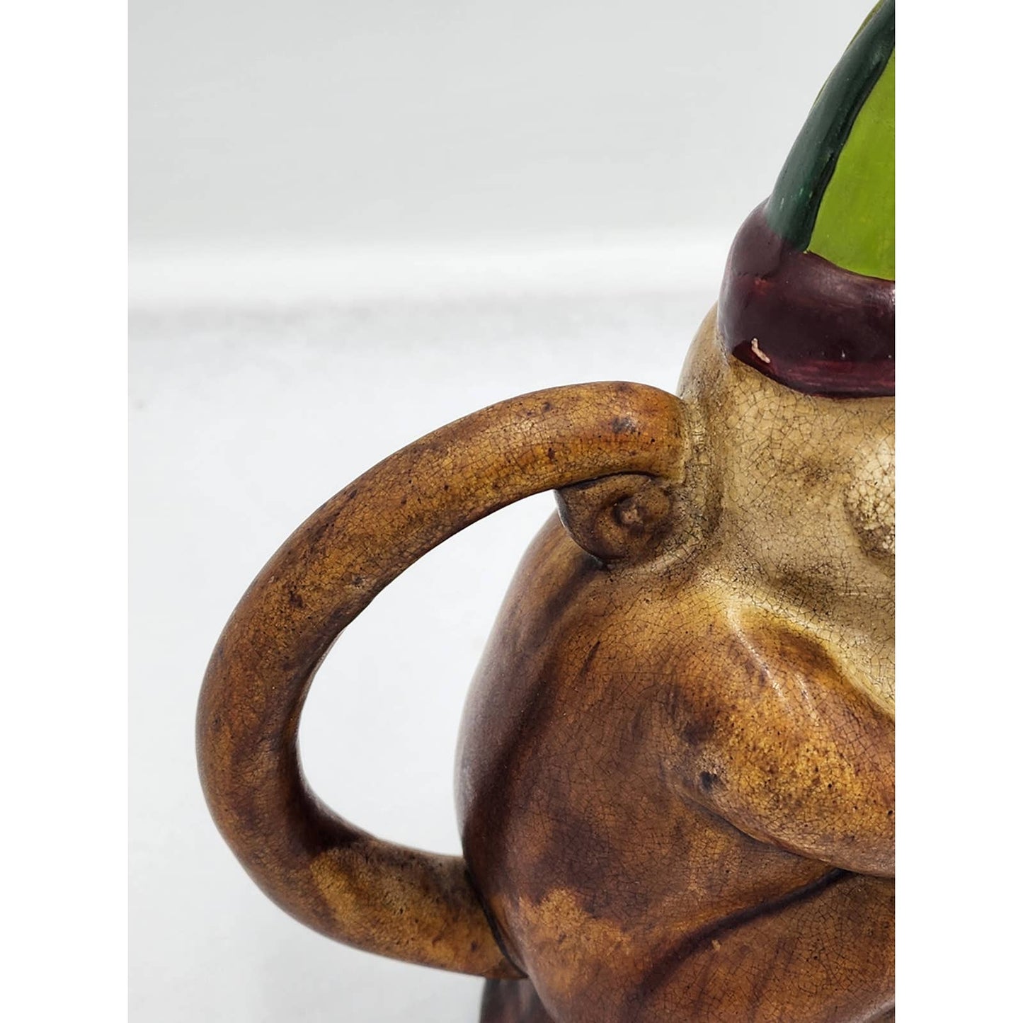 Vintage Circus Monkey Teapot Music Harmonica Snake Spout Whimsical Rare Quirk 9"