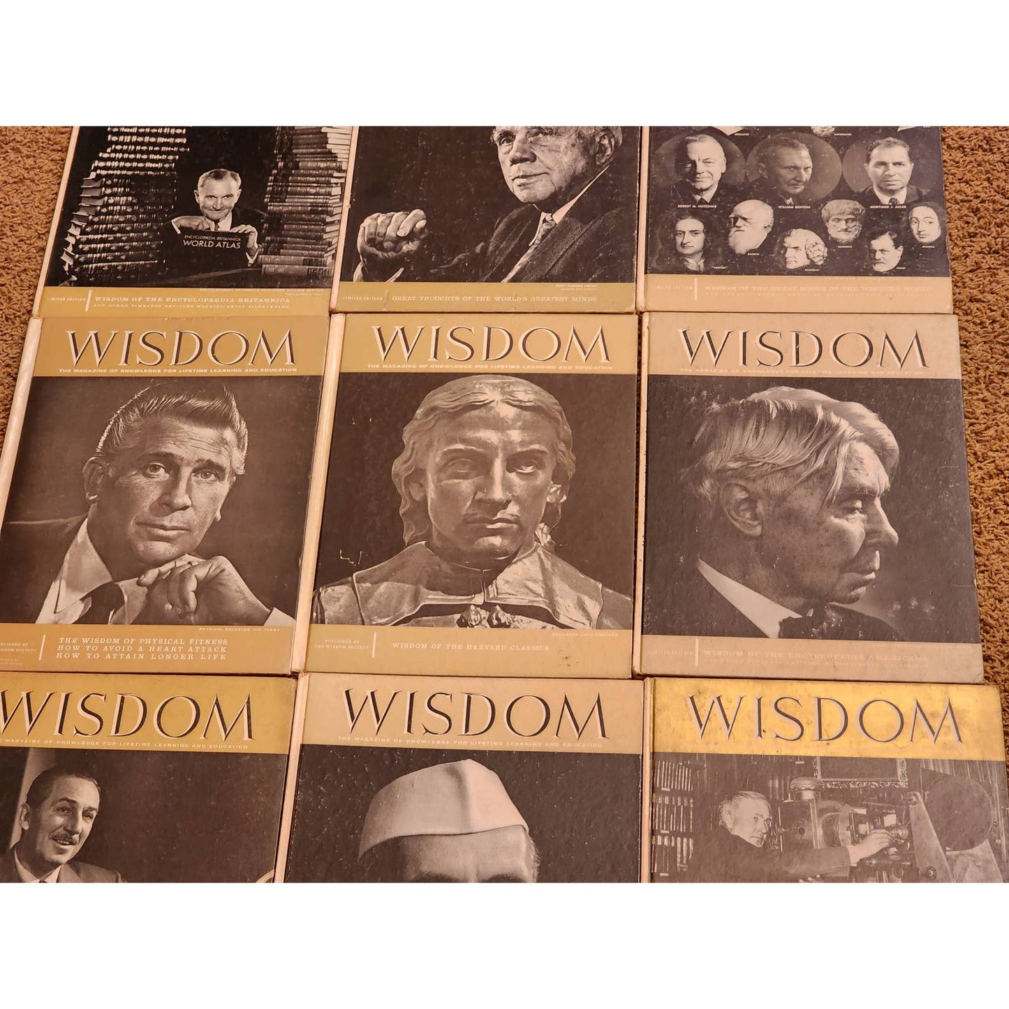 Lot Wisdom Magazine Of Knowledge For Lifetime Learning Education Hardcover