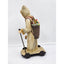 Santa Wheeled Platform Gold Robe Hood Cane Toys Christmas Journey Pull Toy 19"