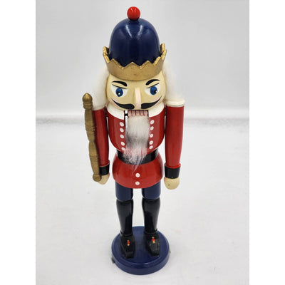 Vintage Nutcracker King Red Figurine Statue Christmas Holiday Decor 13"