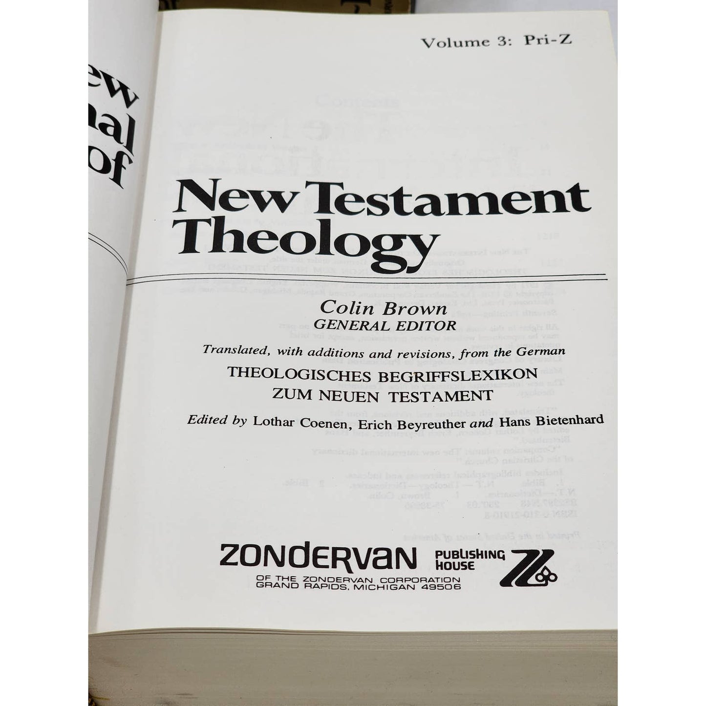 New International Dictionary Of New Testament Theology Volume 1-3 By Colin Brown