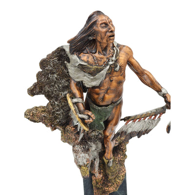 Dan Medina Legends Sculpture Mystical Hunter Quest Bronze Indian Western COA 18"