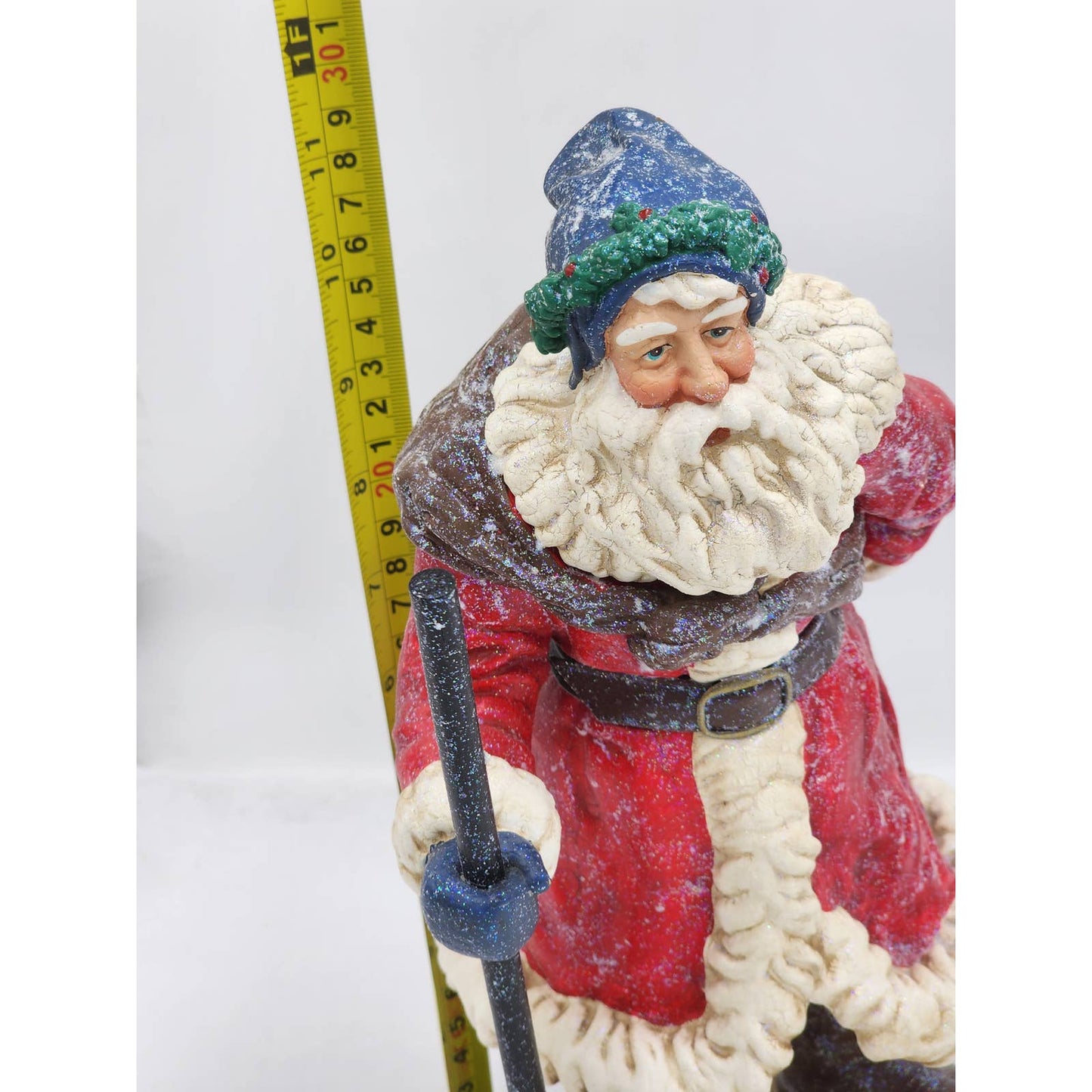 Dept 56 Santa Figurine Walking Stick Toy Delivery Christmas Decor Glitter 13"