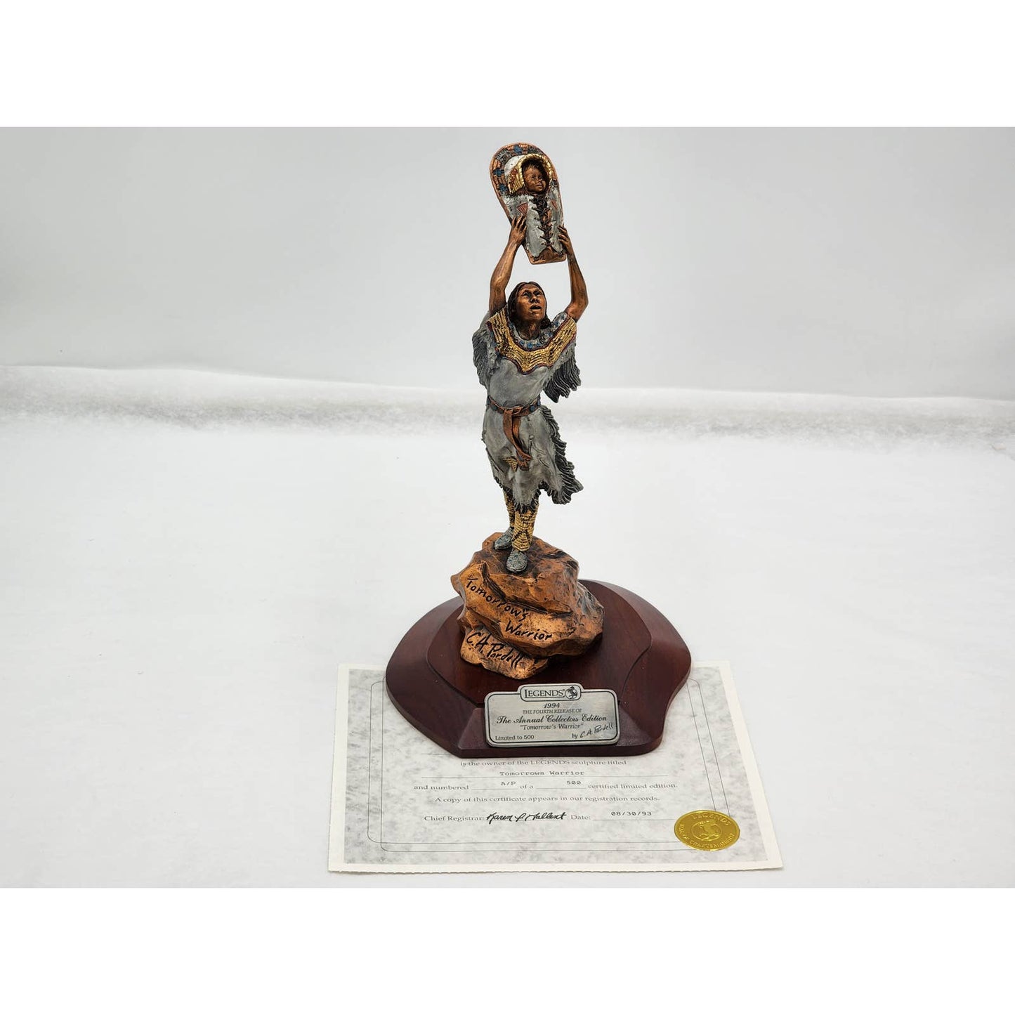 Bronze Christopher Pardell Sculpture Tomorrows Warrior Indian Mother Legends Art