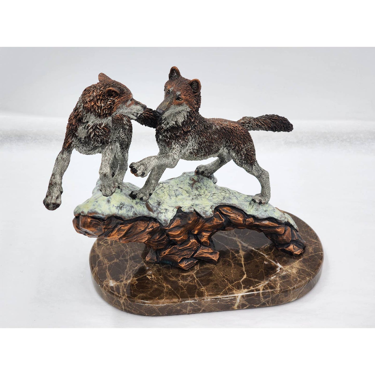 Kitty Cantrell Legends Bronze Sculpture Courtship Wolves Wildlife Mixed Media